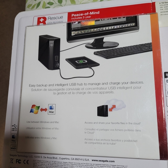 Seagate Backup Plus Hub 6TB External Hard Drive - Black (NWT) - Picture 5 of 6